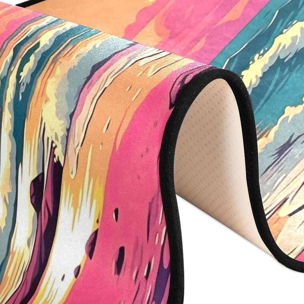 Coolnut Ocean Waves Non-Slip Runner Rug Area Rug Washable Rectangle Rug for Bedroom Living Room Bathroom Hallways 72x24 Inches#10 Home Decor