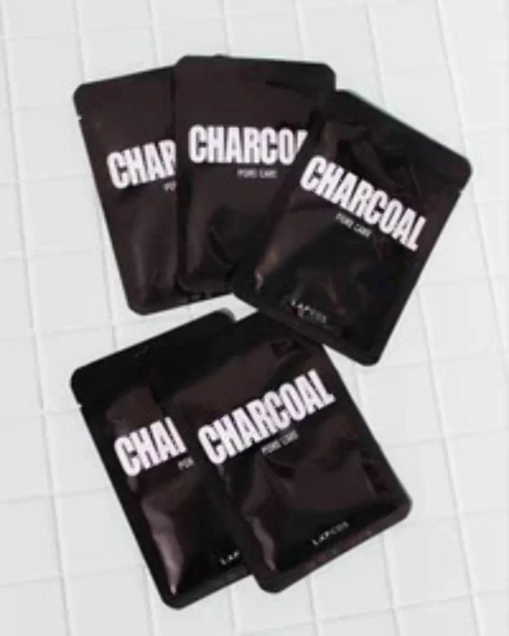 LAPCOS Charcoal Sheet Mask, Daily Face Mask with Salicylic Acid and Tea Tree Oil to Detoxify and Tighten Skin, 5-Pack