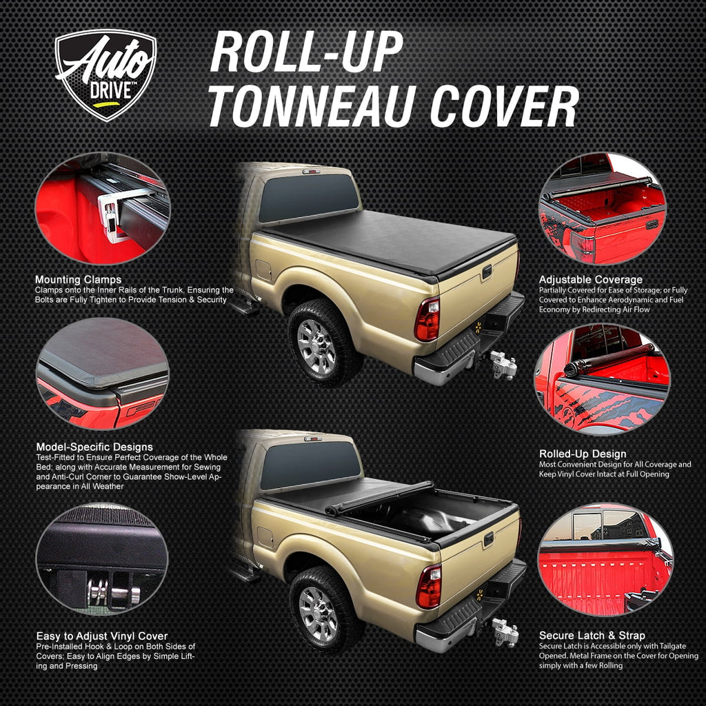 Trail Edition) 5'6" Bed (66.7"). Auto Drive WMT-RU-56001 Soft Roll up Truck Bed Tonneau shield Fits 2022-23  Tundra (Excl