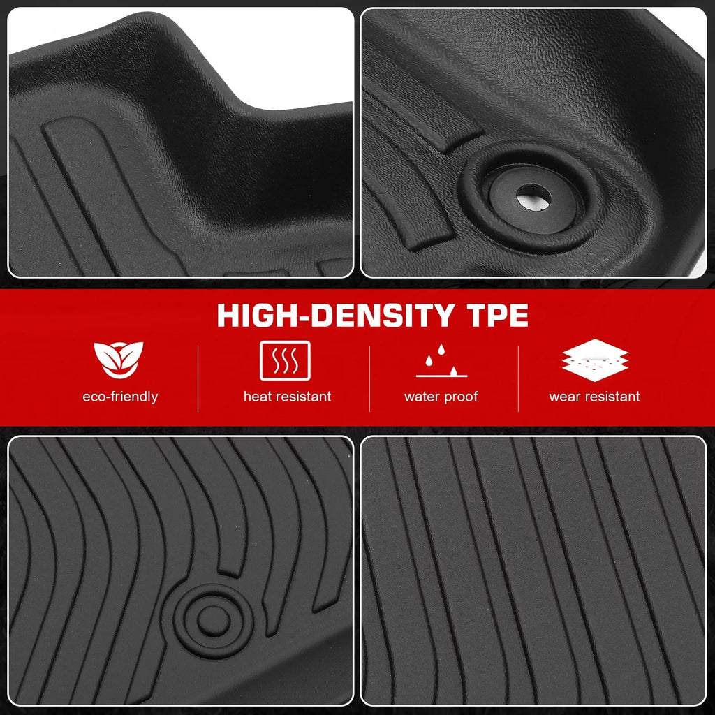 Ikon Motorsports 3D TPE Floor Mats + Trunk Mat, suitable with 2022-2024 Honda Civic Black All atmospheric conditions Waterproof Anti-Slip Floor Liners Front & 2nd Row Full Set Interior Storage wrap Accessories
