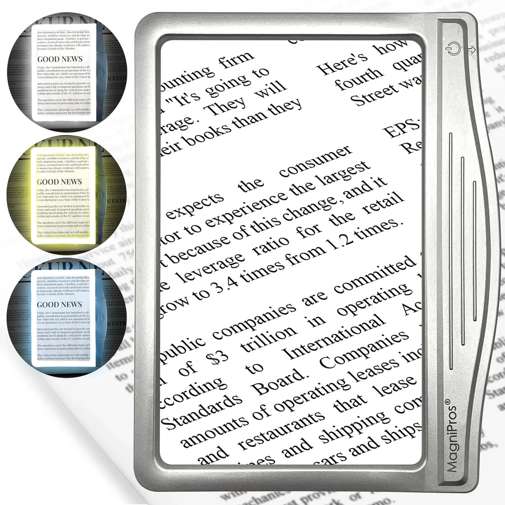 MagniPros 5X Large LED Page Magnifier for Reading & Anti-Glare Lens to Reduce Eye Strain-Perfect for Small Print, Aging Eyes, Low Vision & Seniors