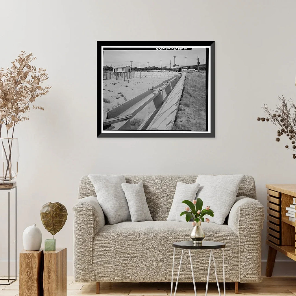 Historic Framed Print, Yuma Main Street aqua Treatment Plant, Jones Street at foot of Main Street, Yuma, Yuma County, AZ - 17, 17-7/8" x 21-7/8"