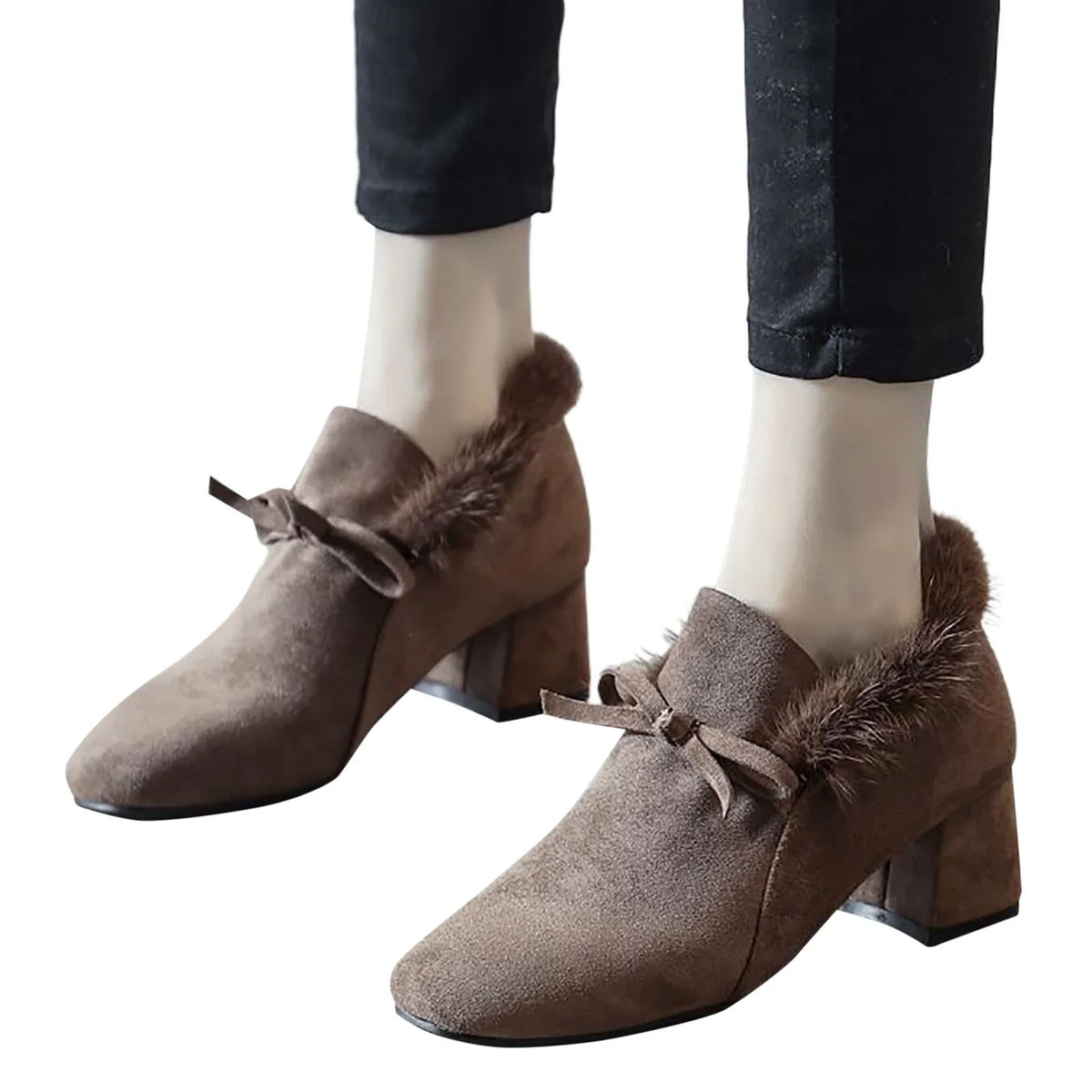 PMUYBHF Dress Shoes for Women 2023 Ladies Winter Flat Boots Warm Durable Walking Shoes Ankle Snow Shoes Platform Thick Plush