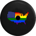 2018 2019 Wrangler JL Backup Camera United States of America Gay Flag Map LGBTQ Spare Tire protector for Jeep RV 32 Inch