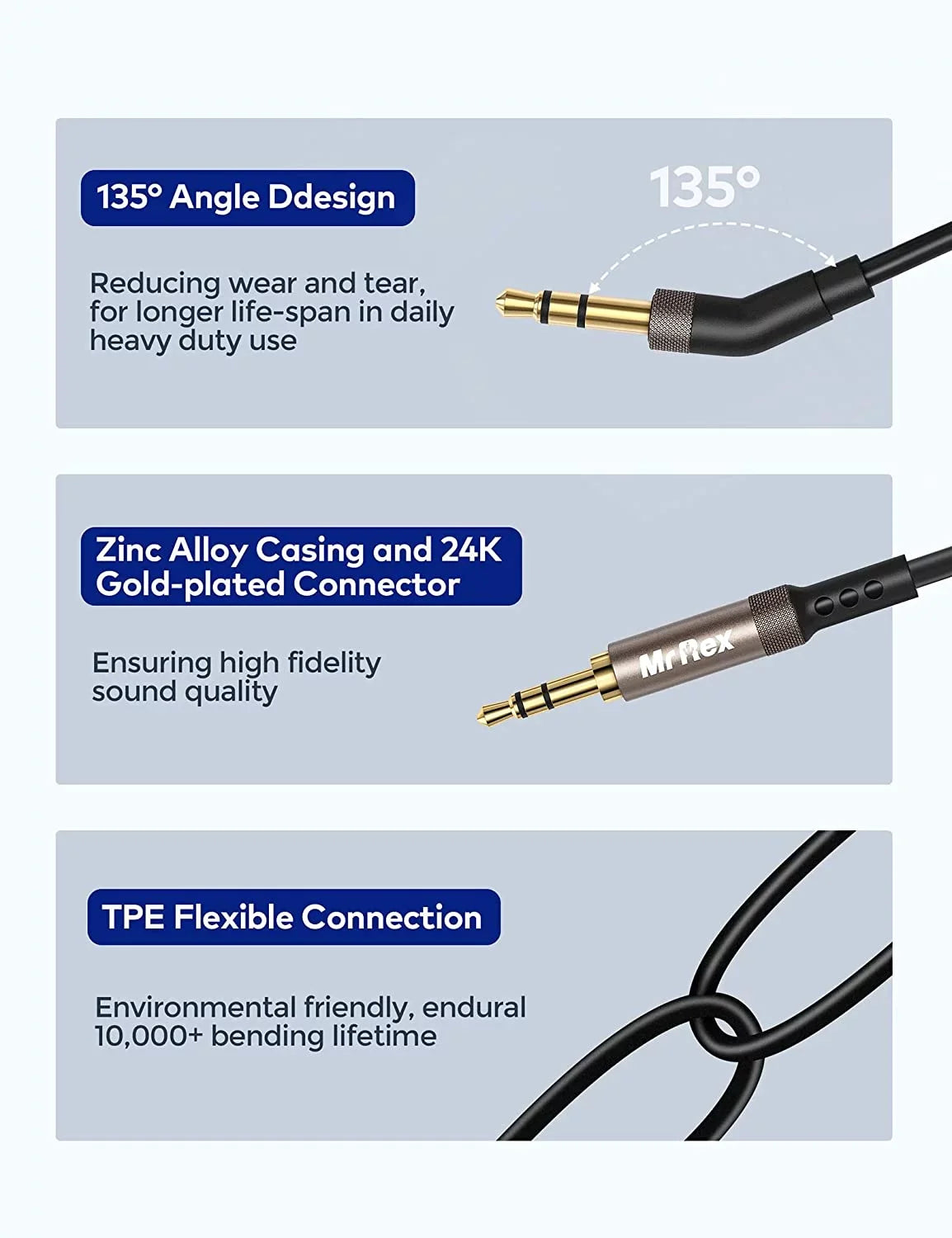 Mr Rex 3.5mm to 2.5mm Aux Cable Cord for  700 QuietComfort QC45 QC35II QC35 QC25 Noise Cancelling Headphones, JBL