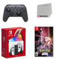Nintendo Switch OLED Console White with Extra Wireless Controller, Pokemon Shining Pearl and Screen Cleaning Cloth