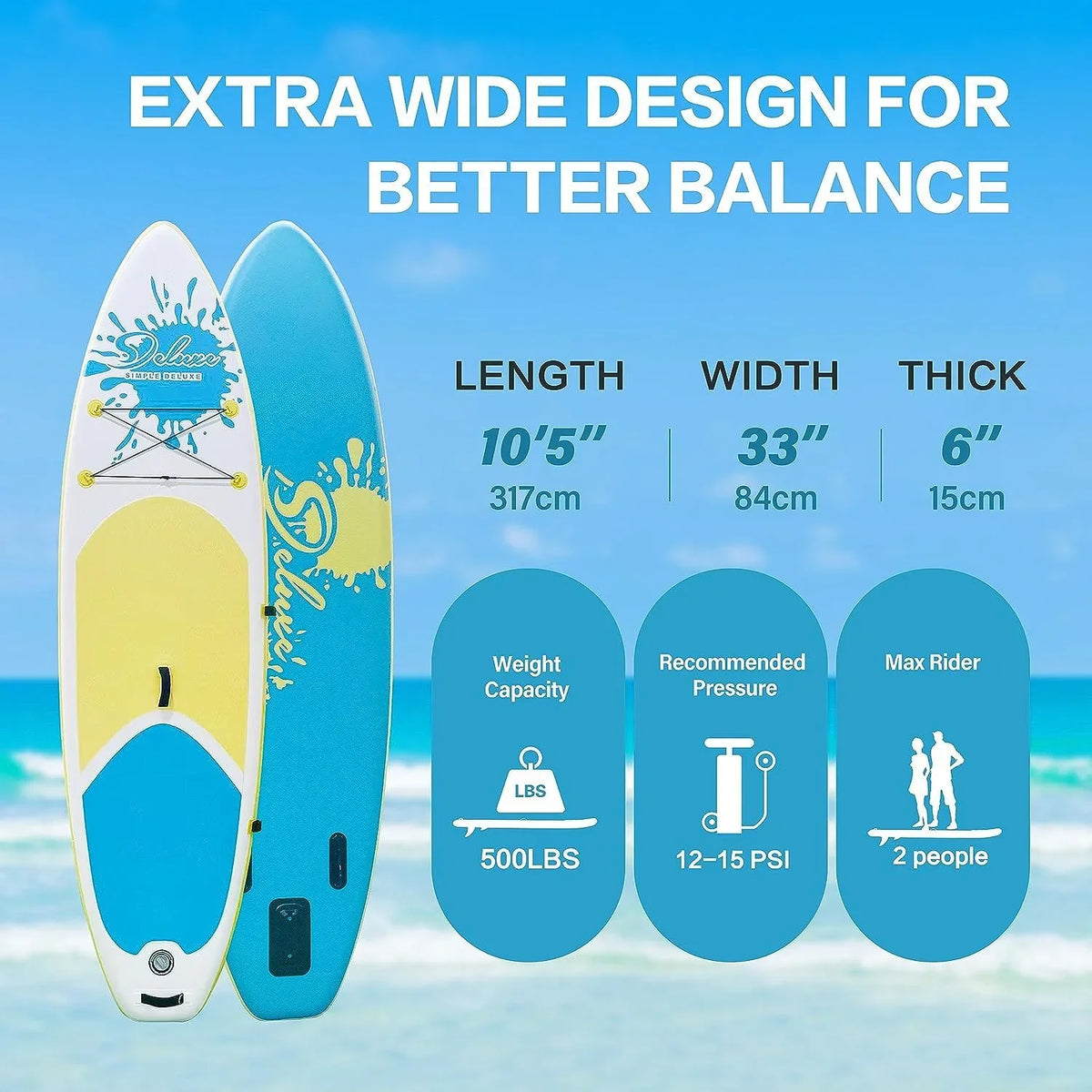 Deluxe Pink Inflatable Stand Up Paddle Board - 1 paddle board kit - 27.55 - Discover ultimate balance and stability on the liquid!