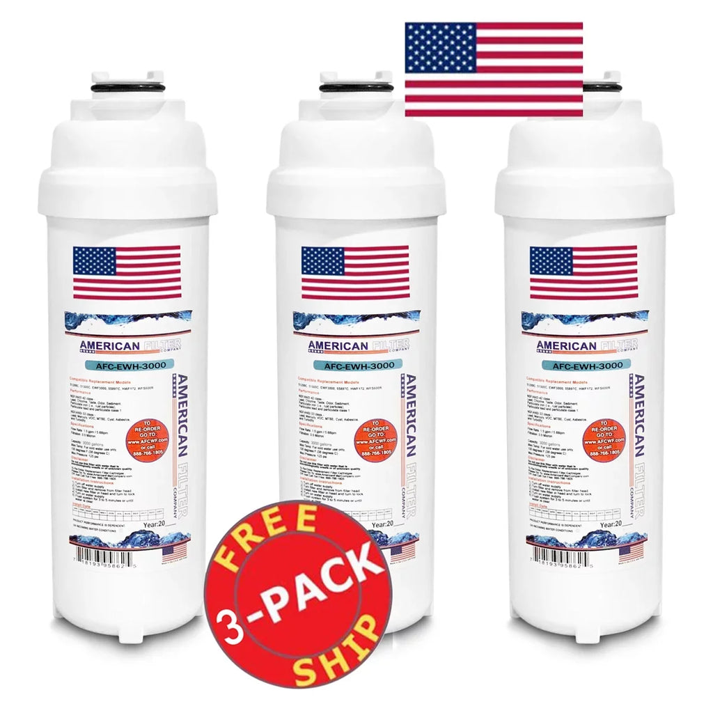 AFC Brand , aqua Filter , Model # AFC-EWH-3000 , appropriate with HTVZDBLSS-WF - 3 Filters - Made in U.S.A.