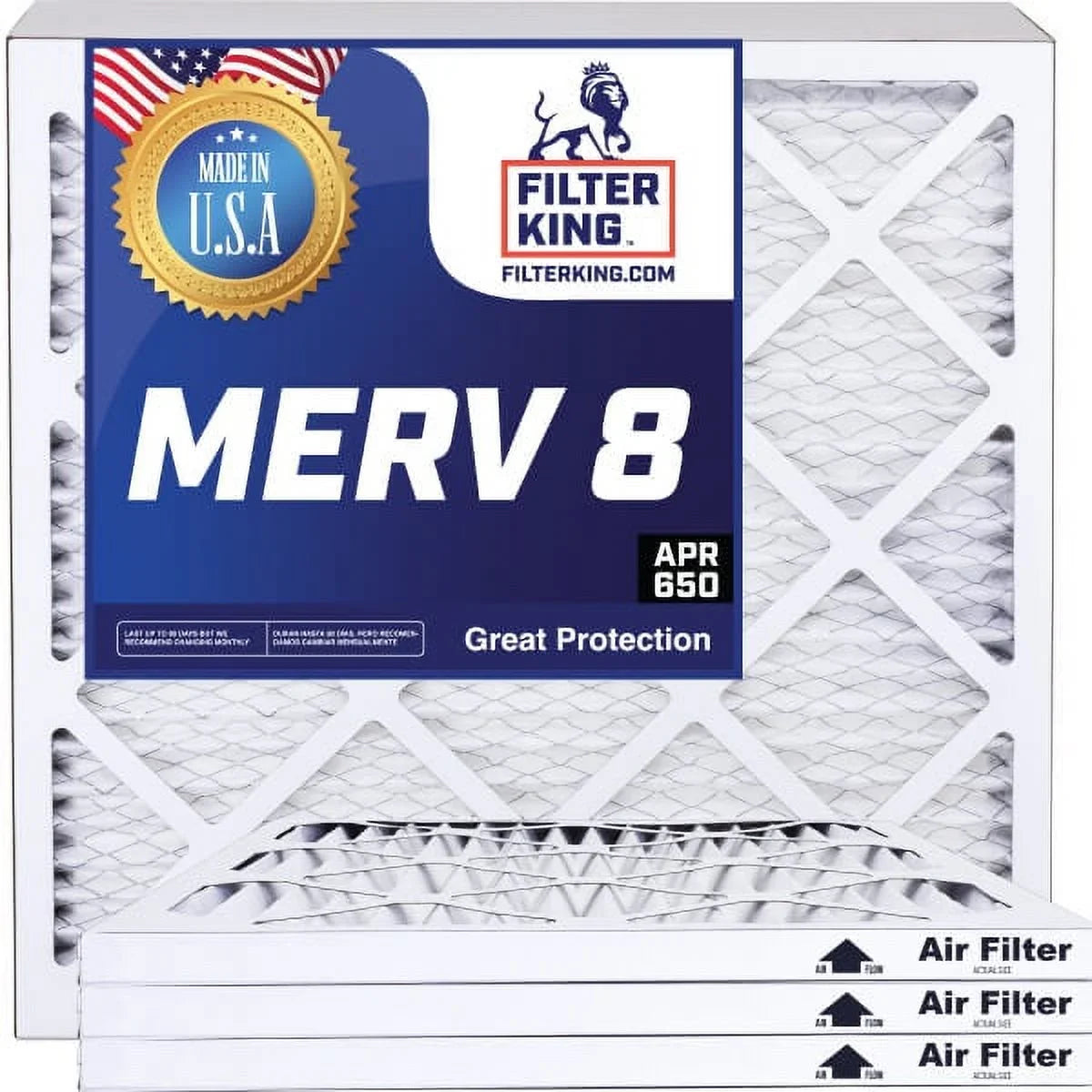 Filter King 4x33x1a Air Filter | 4-PACK | MERV 8 HVAC Pleated A/C Furnace Filters | MADE IN USA | Actual Size: 4 x 33 x .75"