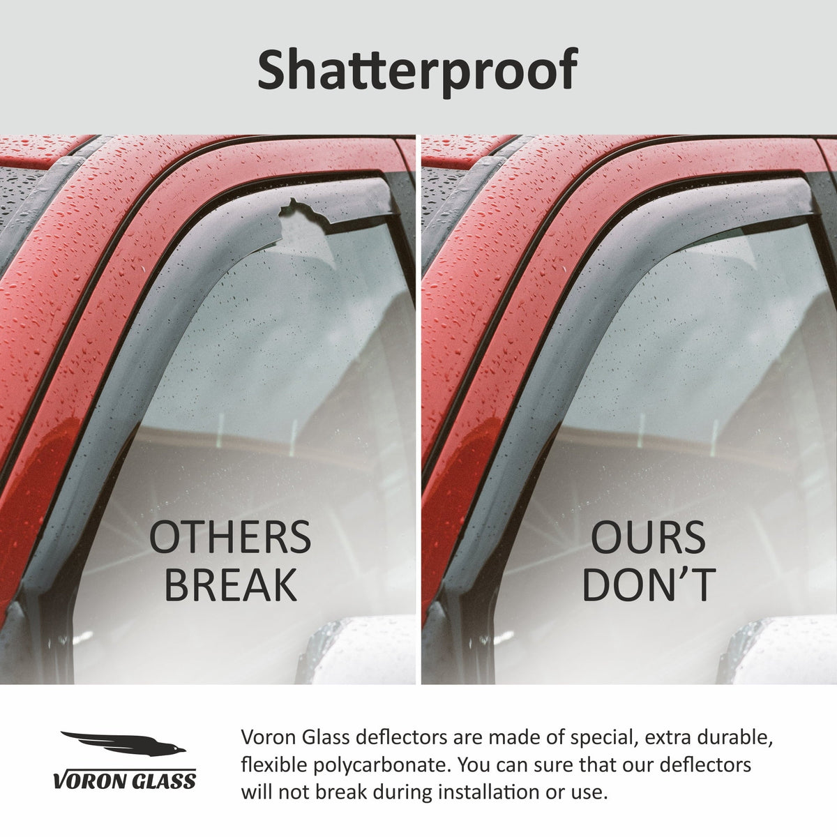 Voron Glass in-Channel Extra Durable Rain Guards for  F150 2015-2020 SuperCab (fit for  F250-F550 17-23), Window Deflectors, Vent Window Visors, 4 Pieces - 230095