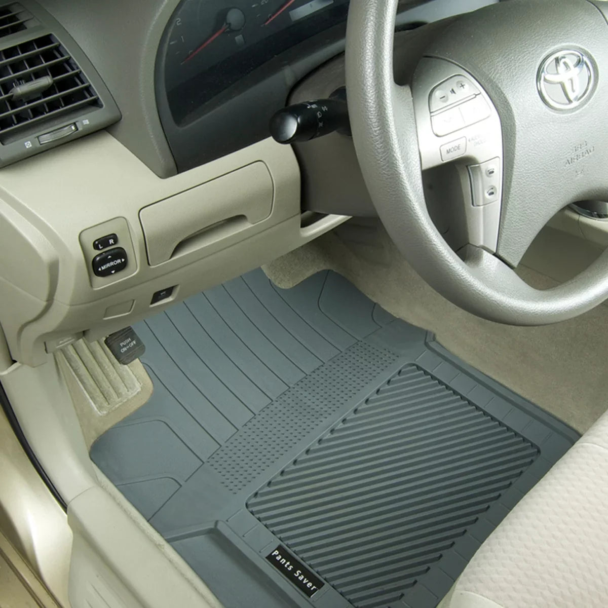 PantsSaver Custom Fit Car Floor Mats for Dodge Grand Caravan 2018, 4 pc, All elements Protection for vehicles, Heavy Duty climate impervious Plastic,Tan