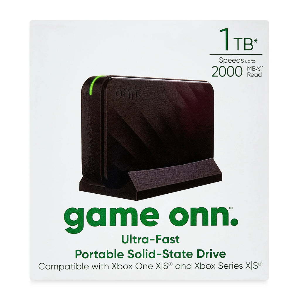 Gaming Portable SSD 1TB matching with Xbox One and Xbox Series X|S. onn