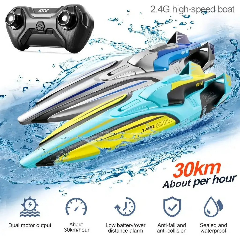 ship With 2 Battery  Dual Motors  2.4G High Speed 30km/h Remote Control craft For Pools And Lakes   Boats Toys Gift For Adults And Kids