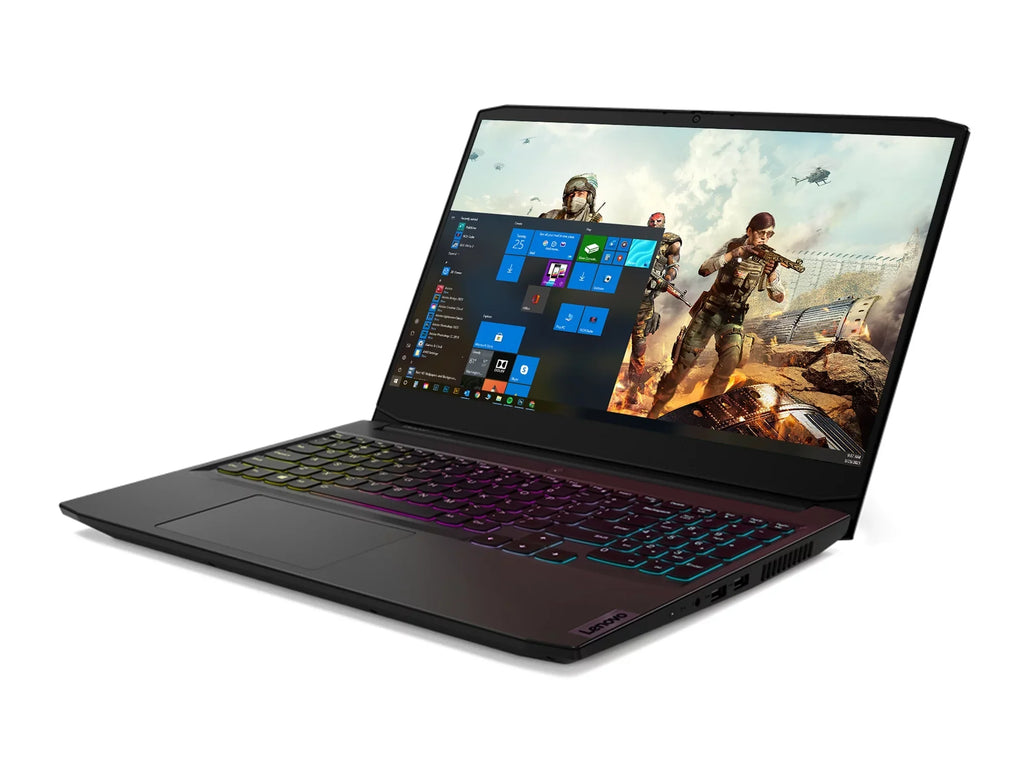 IdeaPad 3 Gaming Laptop, 15.6" 120Hz FHD Display, AMD Ryzen 5 5600H Upto 4.2GHz, 8GB RAM, 512GB NVMe SSD, NVIDIA GeForce RTX 3050, HDMI, Wi-Fi, Bluetooth, Windows 10 Pro