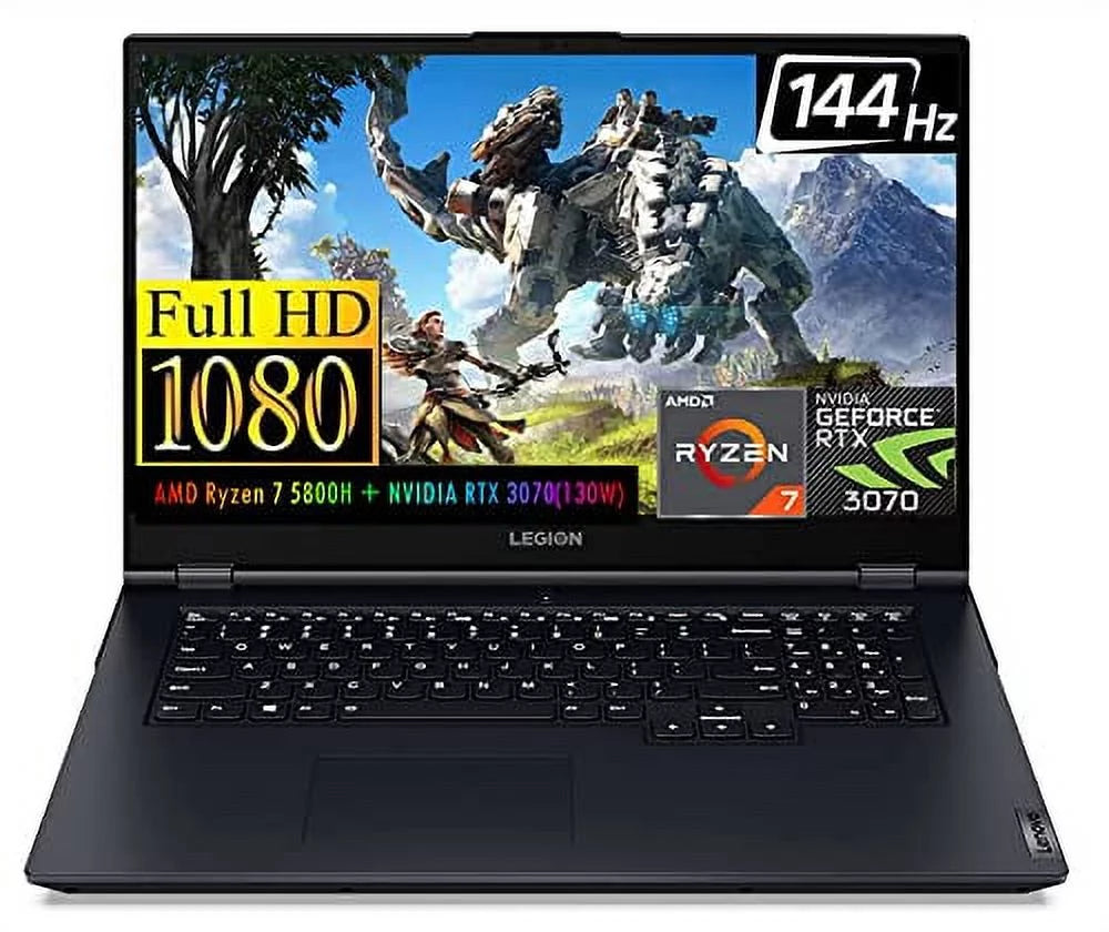 Legion 5 Gen 6 Gaming Laptop, 17.3" FHD IPS 144Hz Display, AMD Ryzen 7 5800H, NVIDIA GeForce RTX 3070(TGP 130W), Dolby Vision, Type-C, Win 10 Free Upto 11 (16GB RAM | 1TB PCIe SSD)