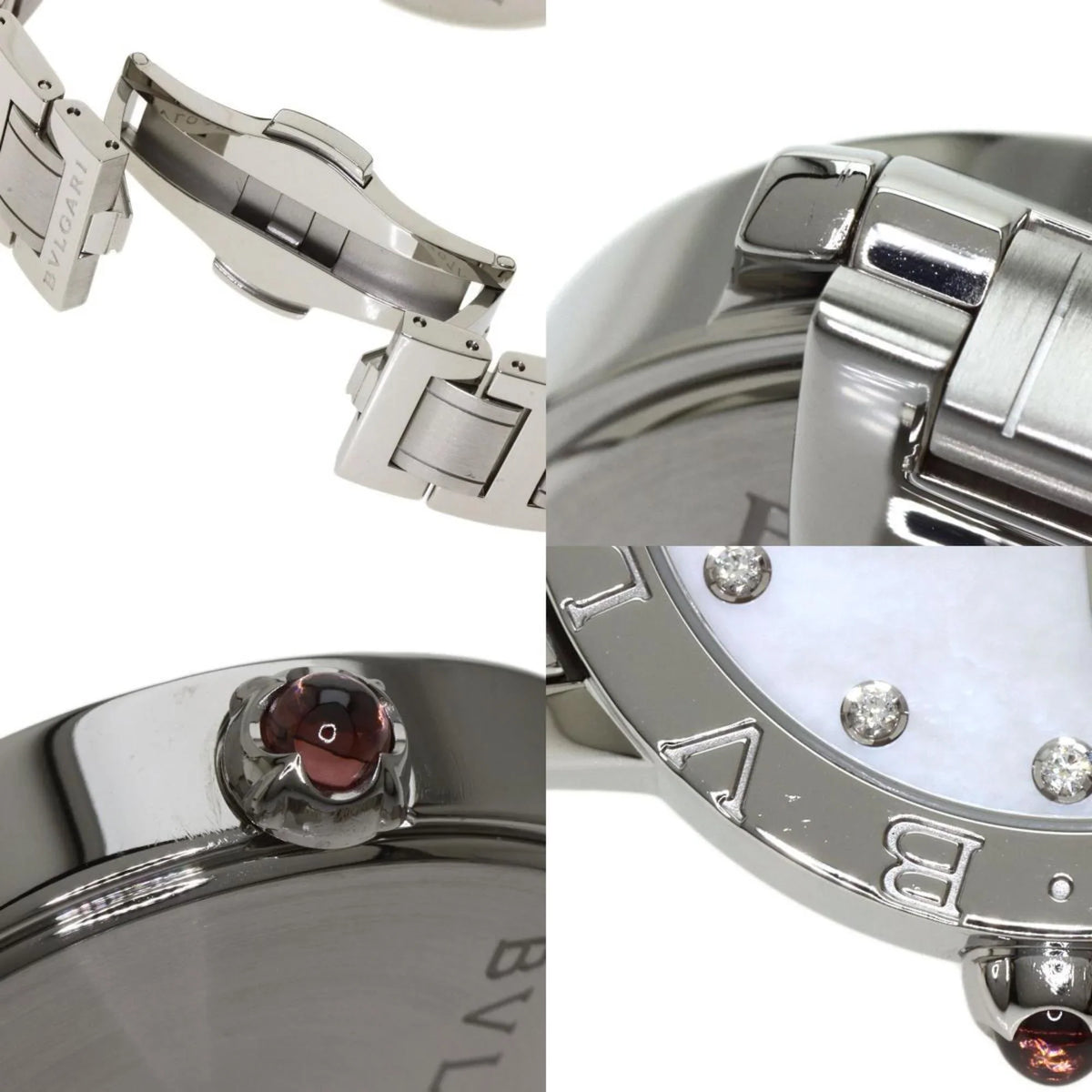 Pre-Owned Bulgari BB37S 12P Diamond Watch Stainless Steel/SS Men's BVLGARI (Good)