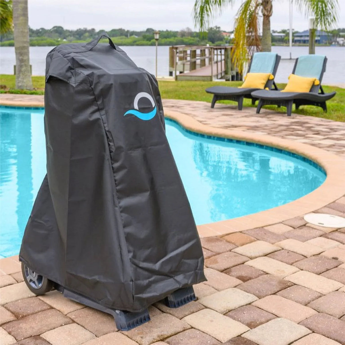 Dolphin Explorer E30 Automatic Robotic Pool Cleaner with Universal Caddy and Classic Caddy protector, Ideal for In-Ground Swimming Pools up to 50 Feet