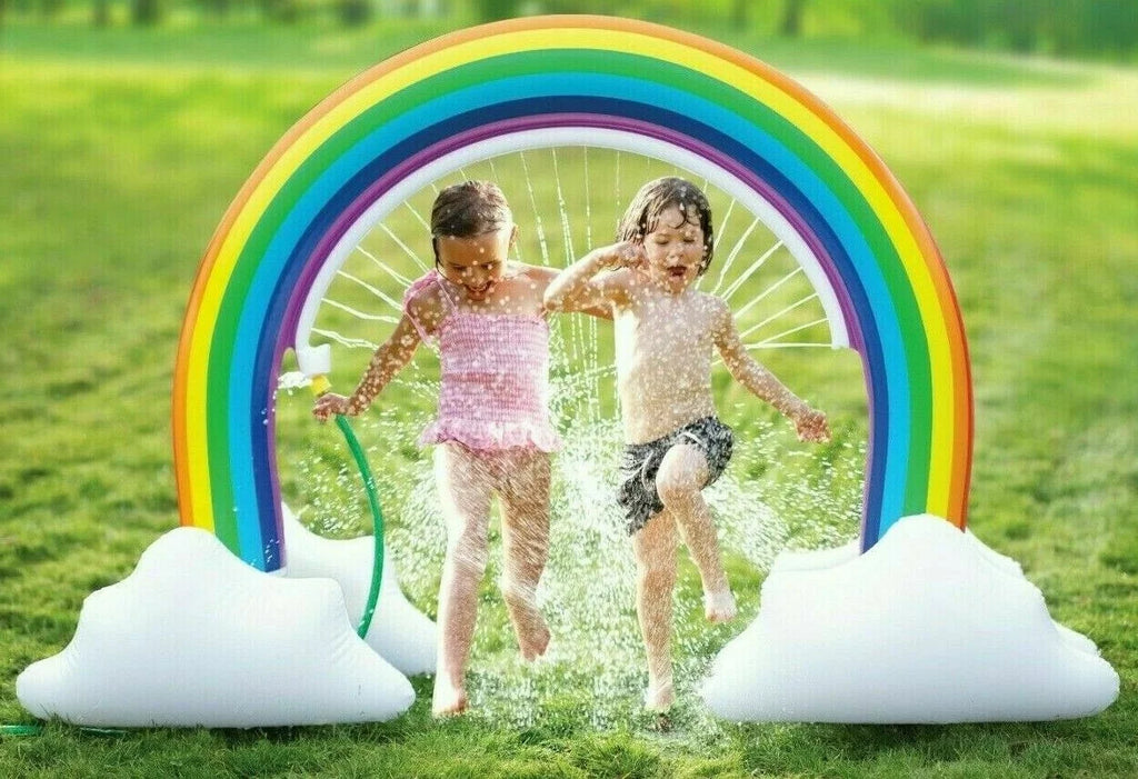 Rainbow Sprinkler Toy for Kids, Inflatable Pool Summer Fun Spray aqua Toy, Outdoor Backyard for Children Infants Toddlers, Boys, Girls 3 4 5 6 7 8 Year Old