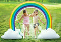 Rainbow Sprinkler Toy for Kids, Inflatable Pool Summer Fun Spray aqua Toy, Outdoor Backyard for Children Infants Toddlers, Boys, Girls 3 4 5 6 7 8 Year Old