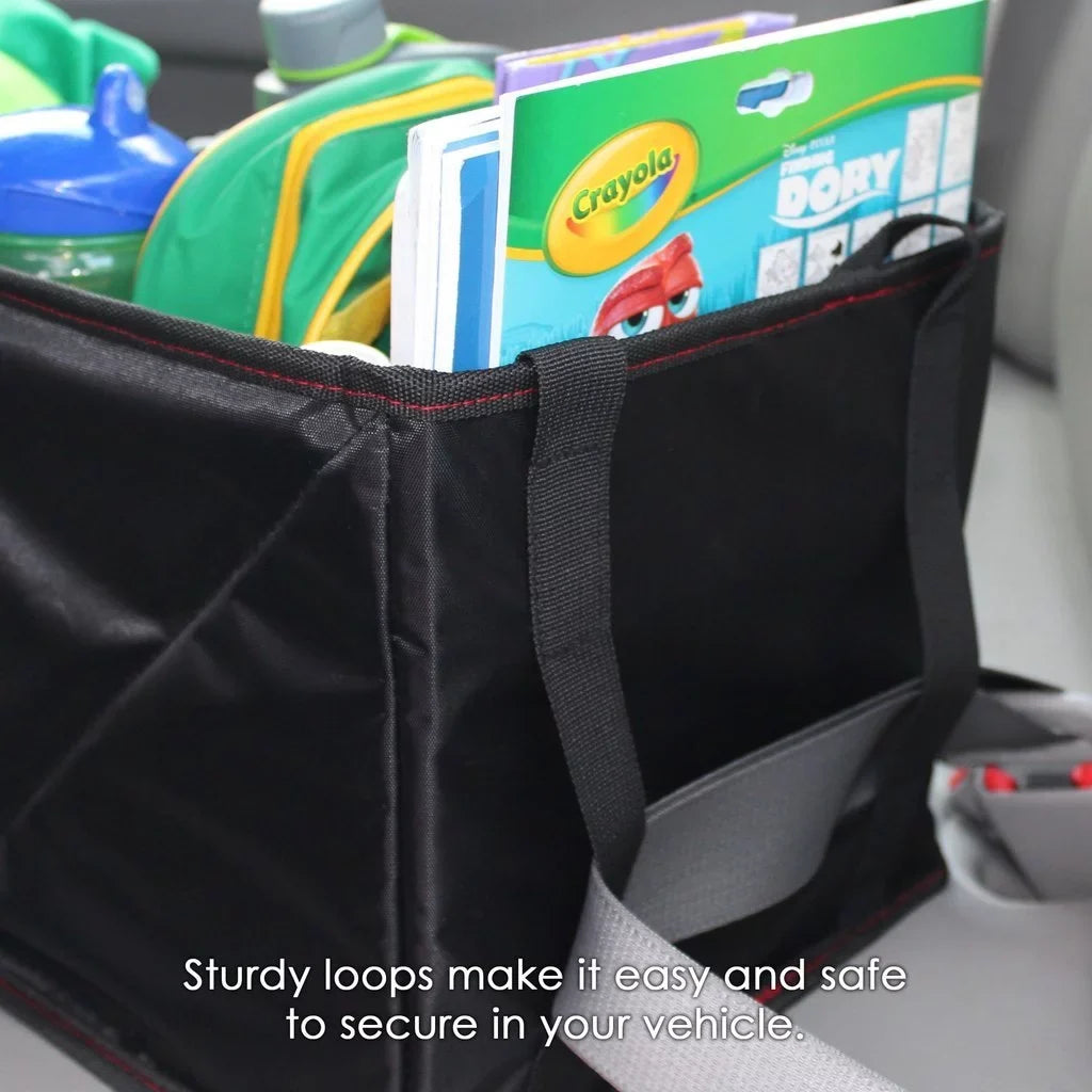 Lusso Gear Car Seat Organizer Front/Backseat with Black Stitching outstanding for Adults, Kids Featuring 8 Storage Compartments for Toys, Magazines, Tissues, Maps, Books, Documents, Games and More