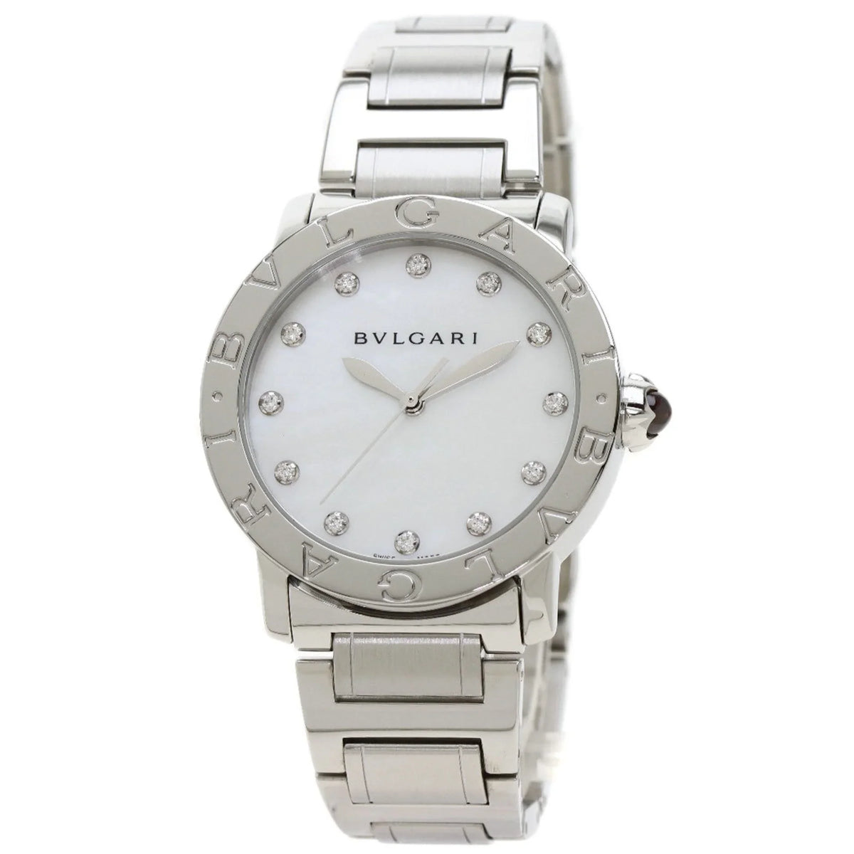 Pre-Owned Bulgari BB37S 12P Diamond Watch Stainless Steel/SS Men's BVLGARI (Good)
