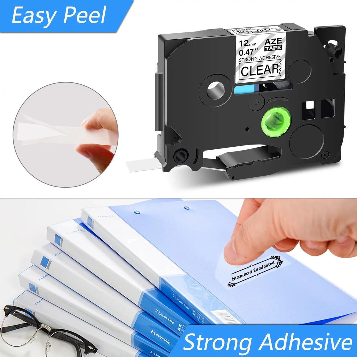 GREENCYCLE 8PK suitable for Brother P-touch Black on Clear 12mm TZ TZe TZe-S131 TZ-S131 TZ-131 TZe-131 Extra Strength Laminated Label Tape