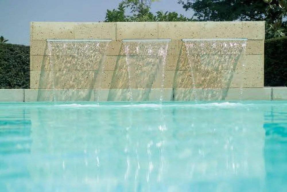 Pool Aquatics Fountain Pond Garden Shower Wall Sheer Descent Waterfall Spillway + Color Changing LED Light, Power Source And Wireless
