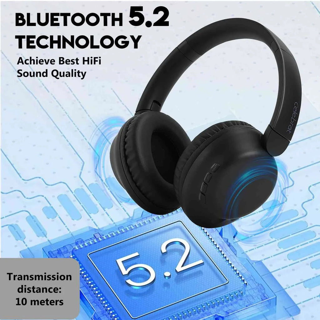UrbanX UX991 Wireless Bluetooth Stereo Earphones High Resolution Audio Deep Bass Superior Comfort Over The Ear Headphones with Mic for  Zenfone Max Pro (M1) ZB601KL/ZB602K phone Call Support