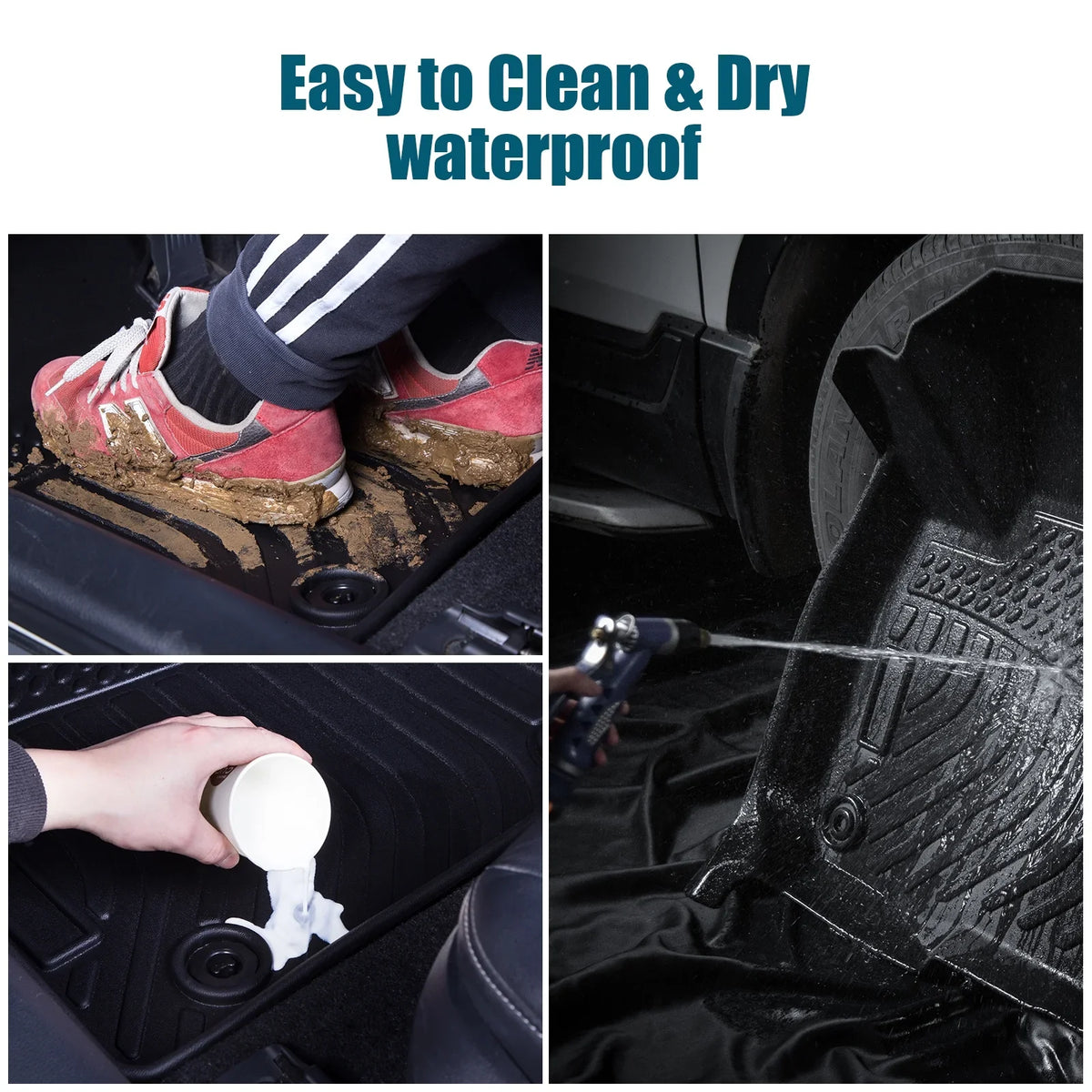 OWSOO Floor Mats,Floor 2020-2023 Bucket Center Car Telluride Bucket Kia Telluride Console Dazzduo Floor Telluride