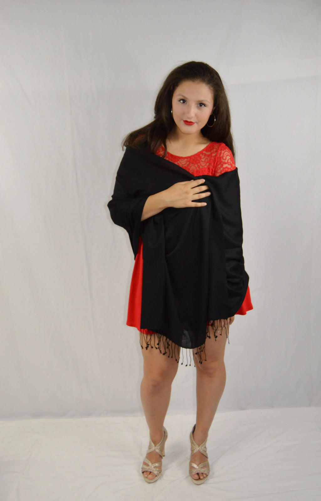 Fancy Shawl/Sheer Shawl/Summer Shawl/liquid Pashmina Shawl/Light weight Shawl/Evening Shawl/Pashmina Shawl/Scarf/Scarves (Black Regular Shawl)