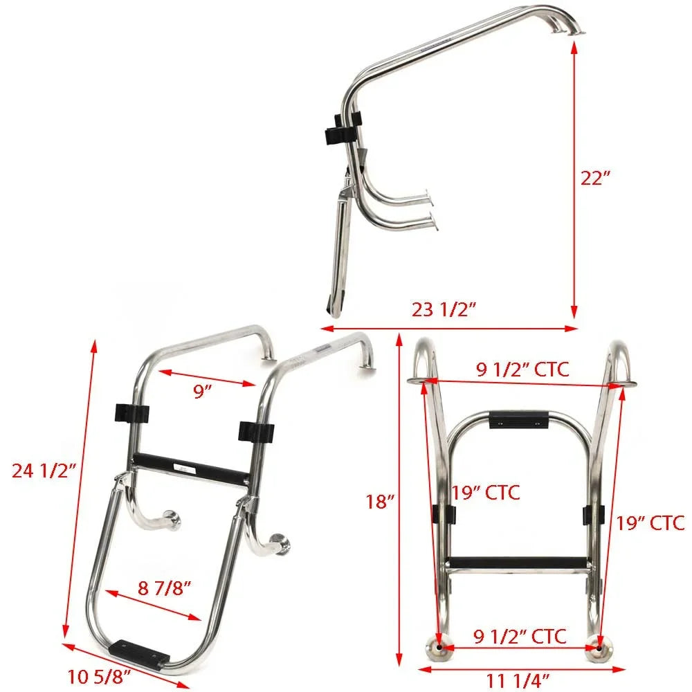 Ranger vessel Folding Boarding Ladder 207277 | 618 VS Stainless 2-Step