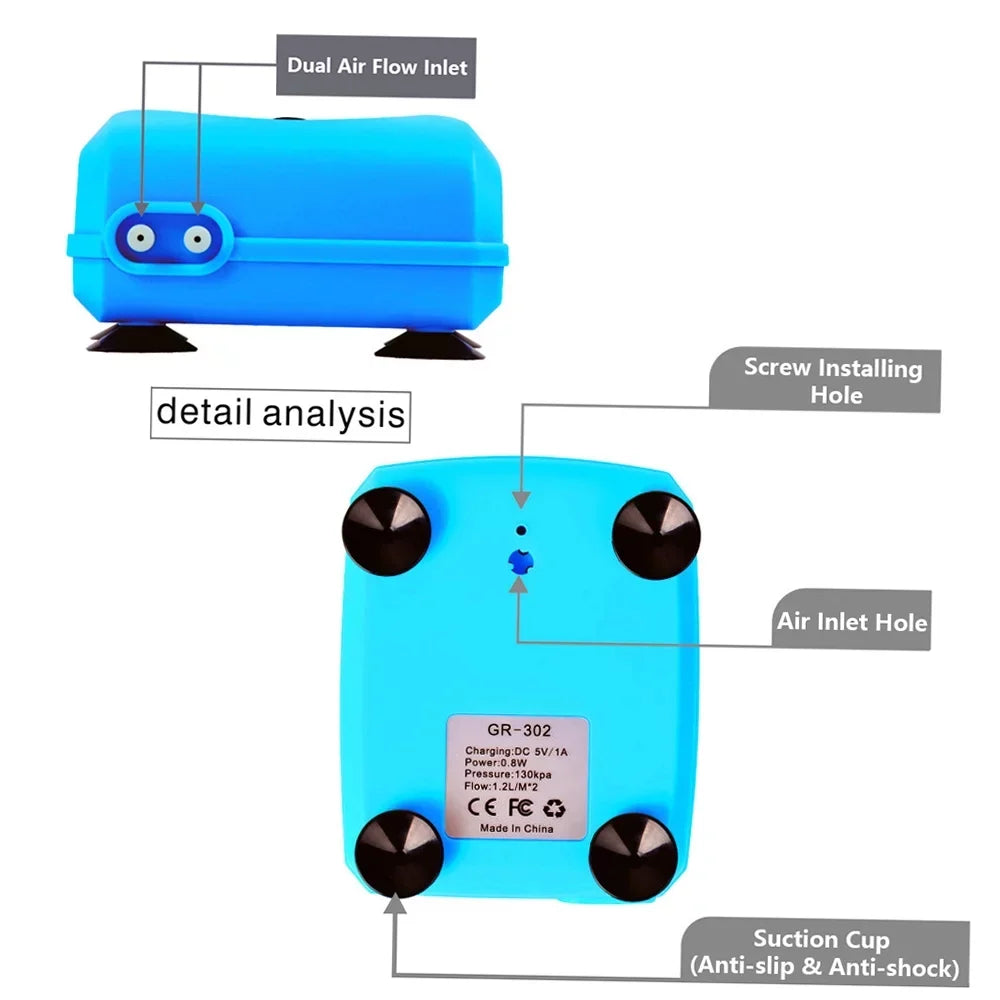 Air Pump,Pond Pump Aerator Pump Fish Aerator Reable Fish Pipe Bubble Stone Ponds Pools liquid 6v 3.5w Solar Stone Pond With Dual Solar Air Pump Pond Aerator Ponds Zdhf