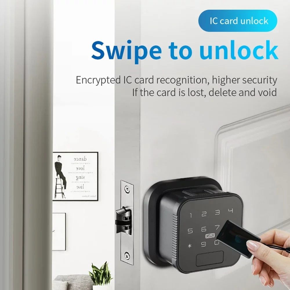 Walmeck Smart Lock Fingerprint Lock Door Lock Keypad Door Lock with Handle Fingerprint Electronic Deadbolt Door Lock Smart Door Lock matching with DADA Lock