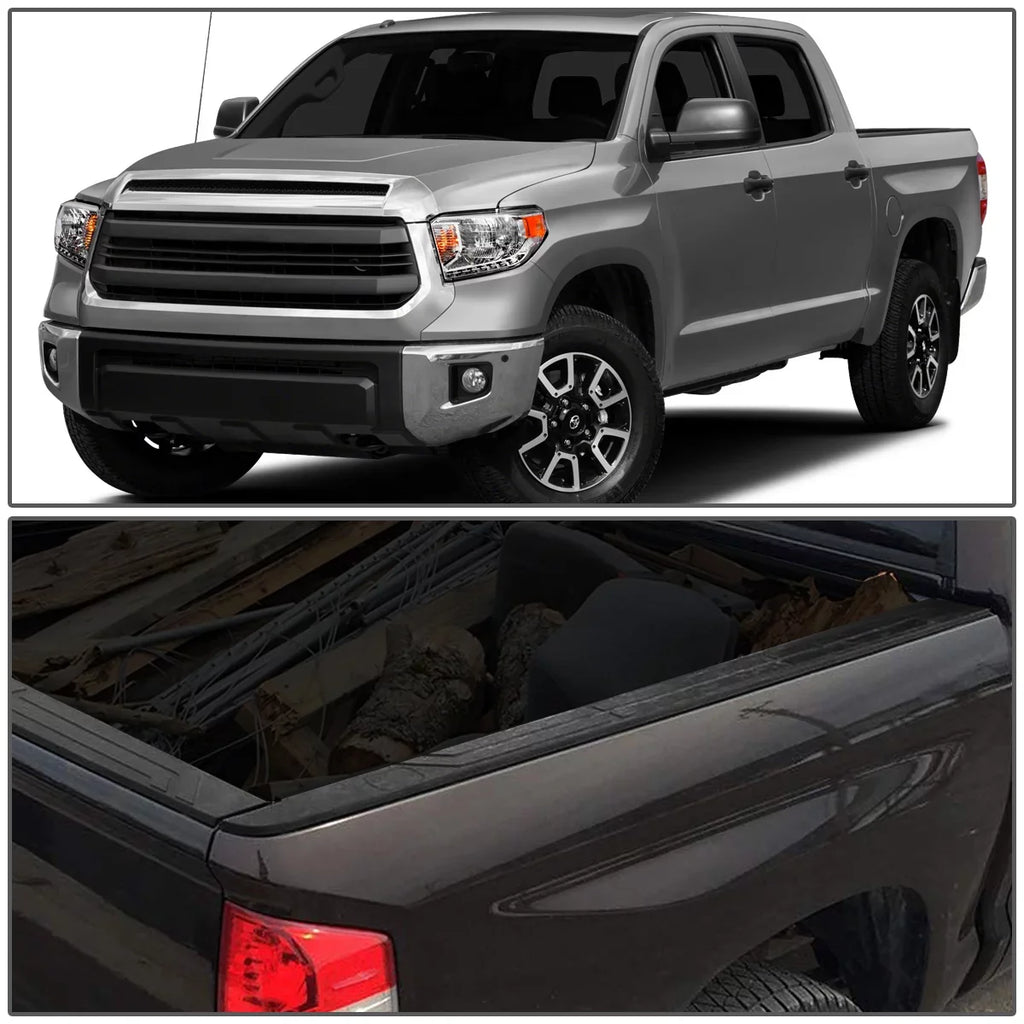 DNA Motoring ZTL-Y-0107 For 2014 to 2020  Tundra 5.5 ft Factory Style Flat Tailgate Bed Rail Cap Protector Left+Right Side Trim Panel 15 16 17 18 19