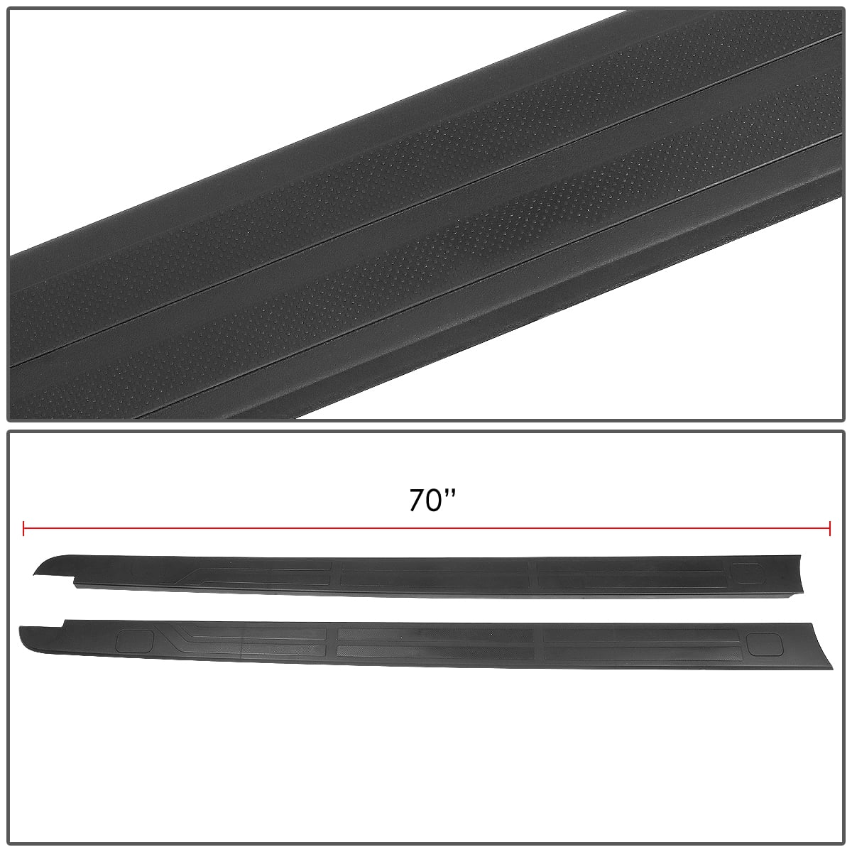 DNA Motoring ZTL-Y-0107 For 2014 to 2020  Tundra 5.5 ft Factory Style Flat Tailgate Bed Rail Cap Protector Left+Right Side Trim Panel 15 16 17 18 19