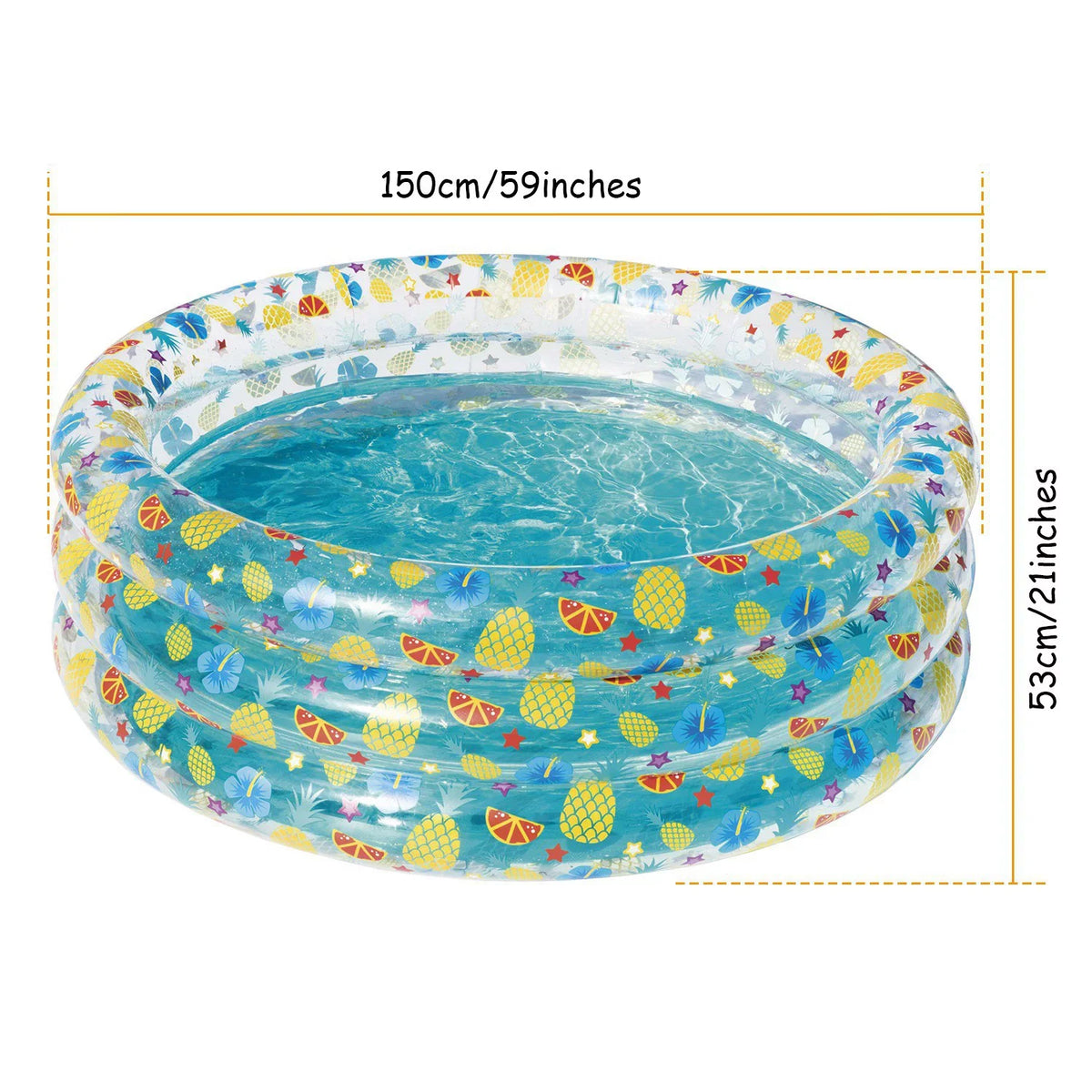 Inflatable Family Pool,iMounTEK Foldable Baby Swimming Pool with 3 Velvets aqua Drain Plug for Indoor Backyard Beach, 59x21in