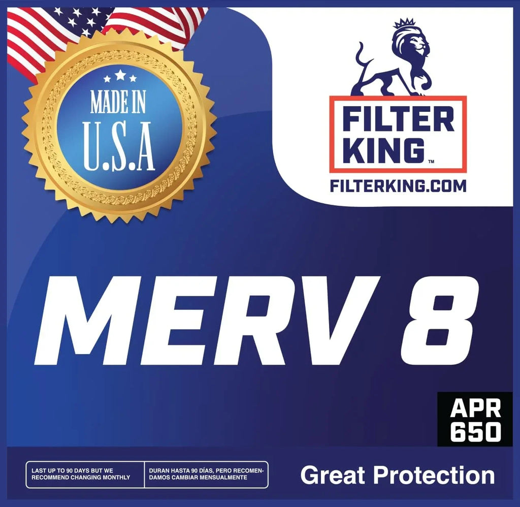 Filter King 4x33x1a Air Filter | 4-PACK | MERV 8 HVAC Pleated A/C Furnace Filters | MADE IN USA | Actual Size: 4 x 33 x .75"