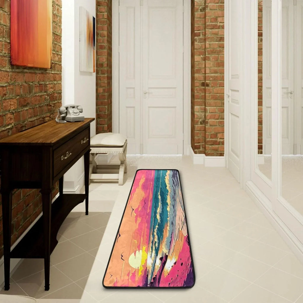 Coolnut Ocean Waves Non-Slip Runner Rug Area Rug Washable Rectangle Rug for Bedroom Living Room Bathroom Hallways 72x24 Inches#10 Home Decor