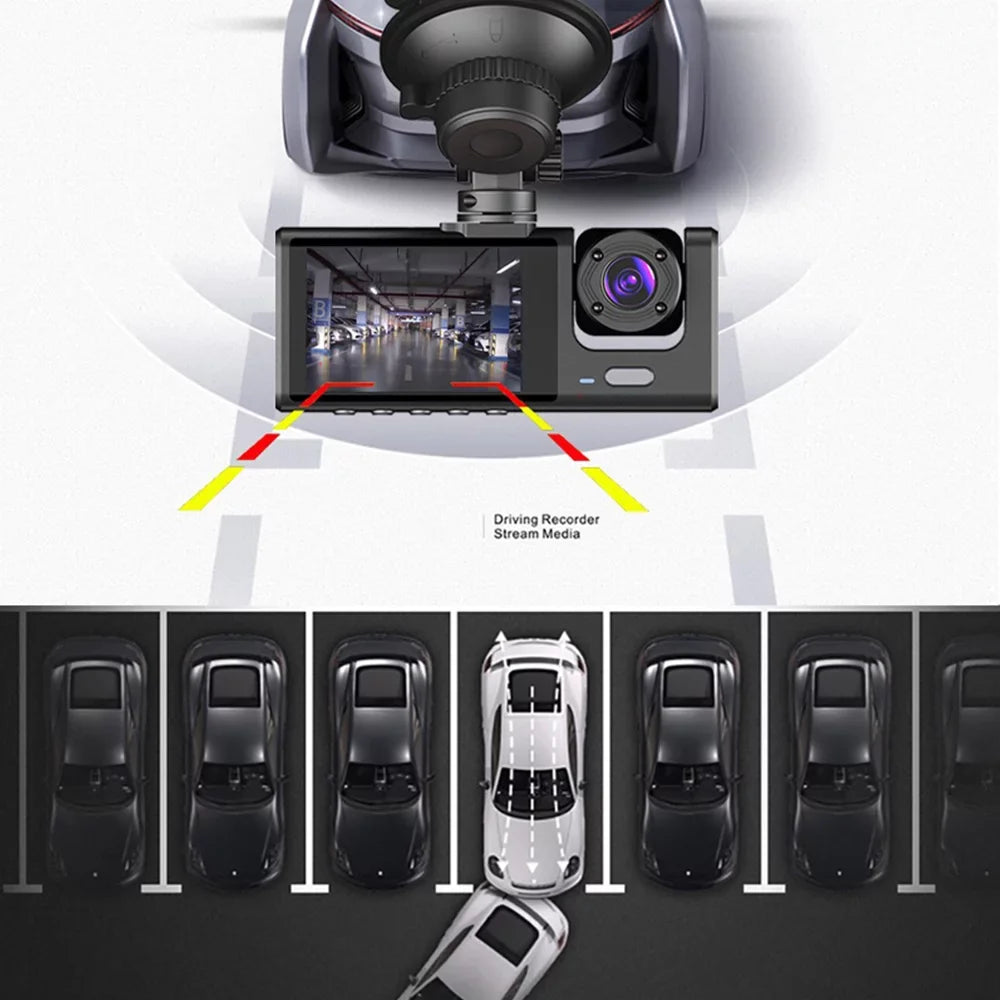 Kepeak 1080P HD Front/Rear/Inside Video Recorder Camera G-Sensor Car Dual Lens Dash Cam