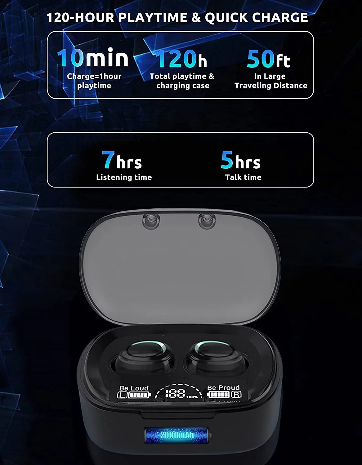 Wireless V5.1 PRO Earbuds appropriate with  Galaxy S21+ 5G/Plus/Ultra IPX3 BlueTooth Touch Waterproof / Sweatproof / Noise Reduction with Mic (Black)