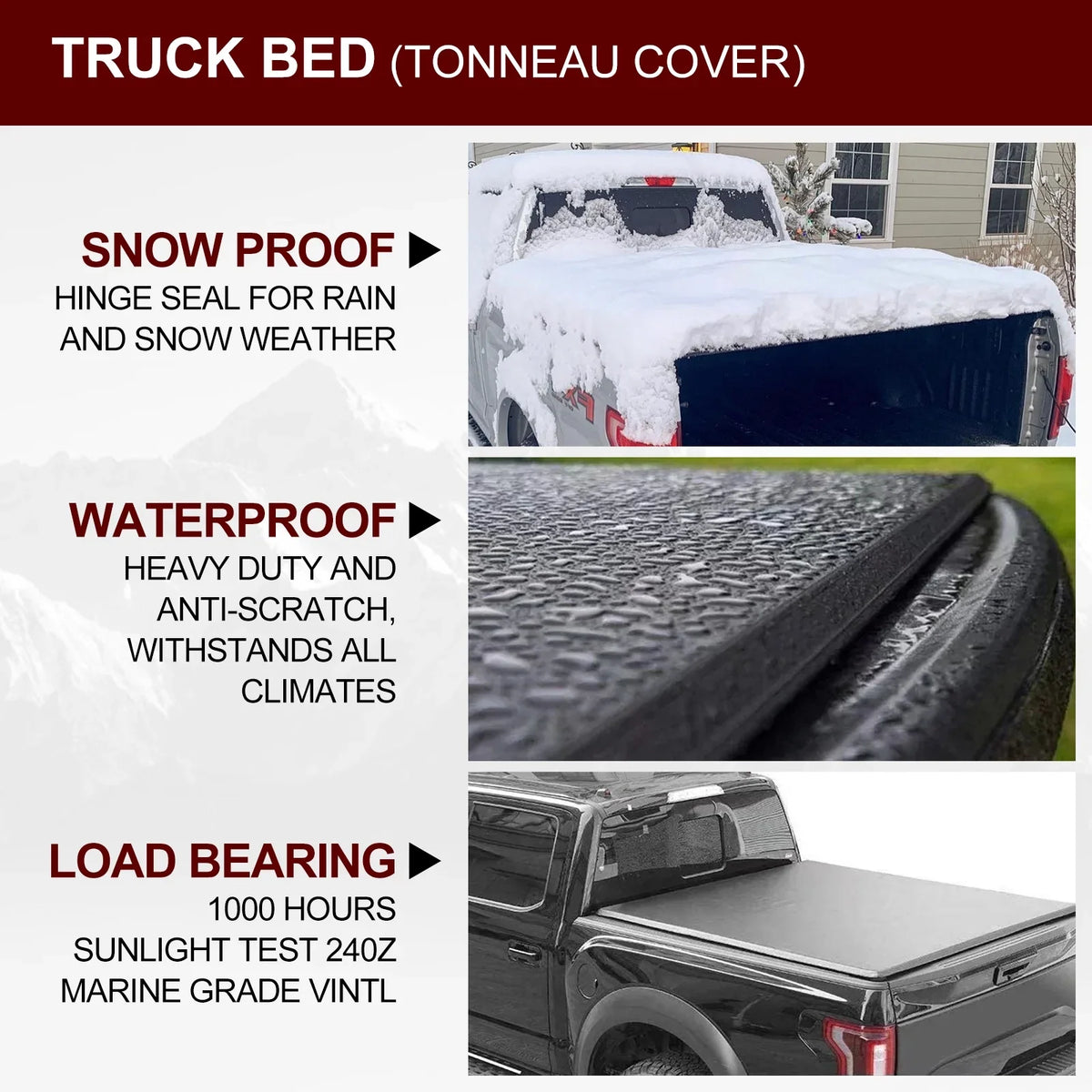 Kikito Vinyl Soft Roll-Up Tonneau wrap Truck Bed for 2022-2024 Tundra 5.6FT (66.7") Bed w/o Trail Edition (for Models Without The Deck Rail System)