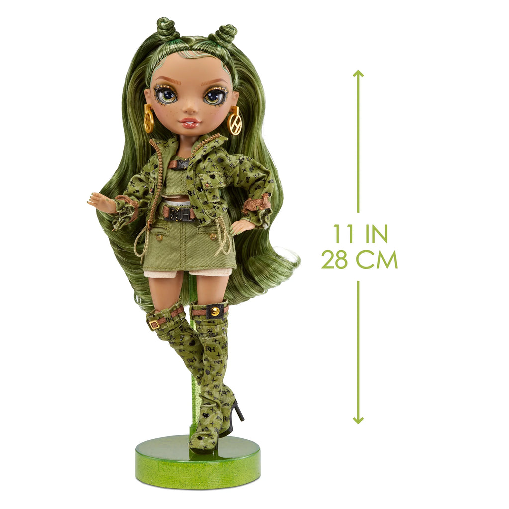 Kids Gift 4-12 Years Old and Collectors. Rainbow High Olivia, Camo Green Fashion Doll, Outfit & 10+ Colorful Play Accessories