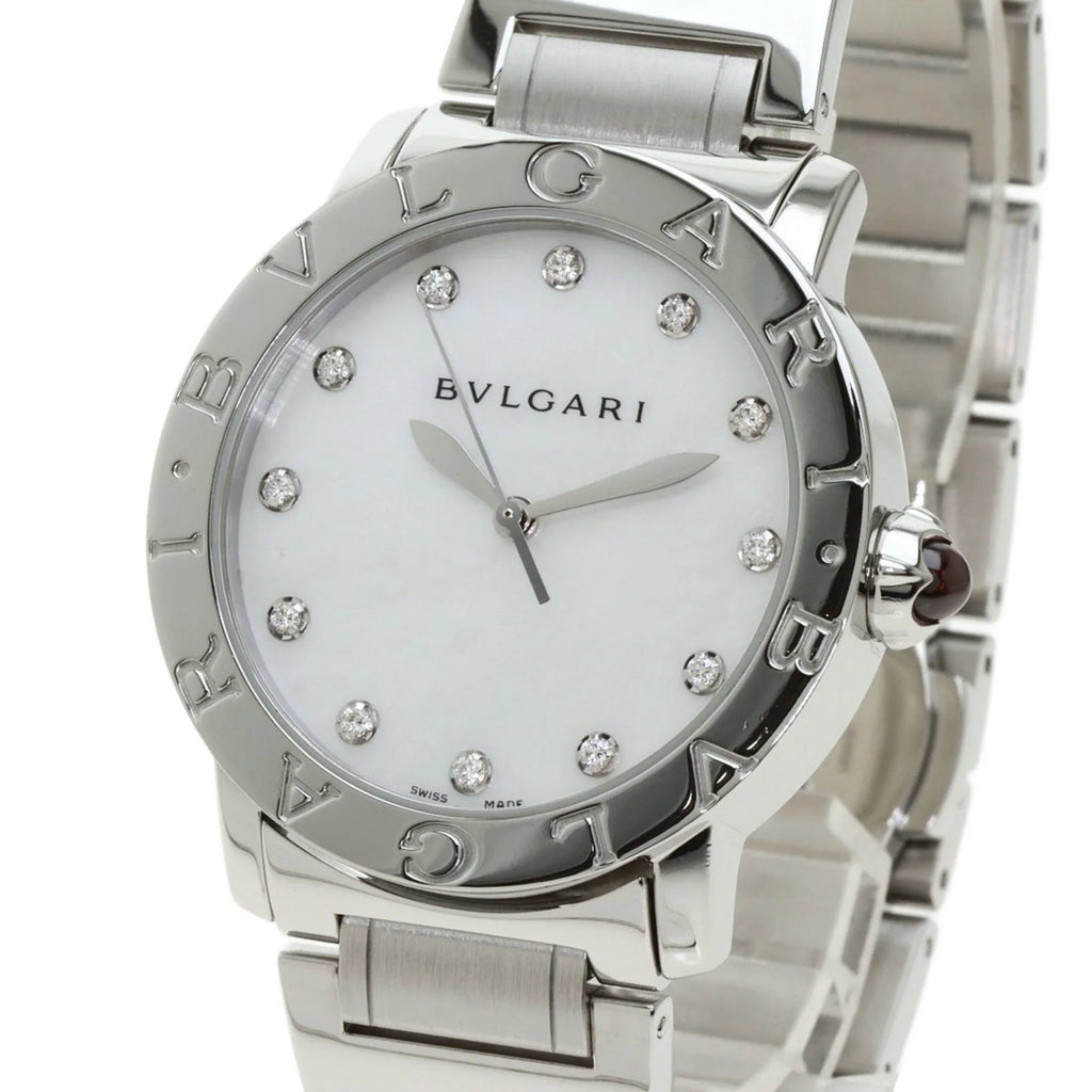 Pre-Owned Bulgari BB37S 12P Diamond Watch Stainless Steel/SS Men's BVLGARI (Good)