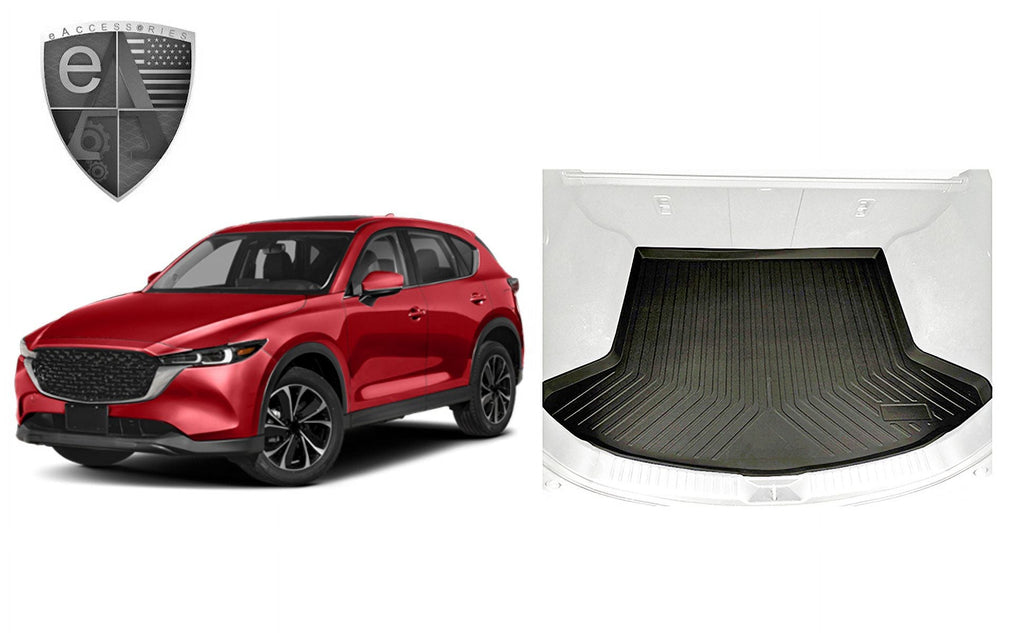 EACCESSORIES EA Cargo Liner – Trunk Mat for Mazda CX-5 CX5 2017-2023 – atmospheric conditions-immune Trunk Mats for Cars with Raised Lip – Non-Slip Car Trunk Mat Rubber – Easy to Install – Laser Pre-Cut Design