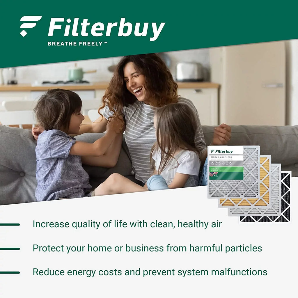 Filterbuy 18x18x1 MERV 8 Pleated HVAC AC Furnace Air Filters (12-Pack)