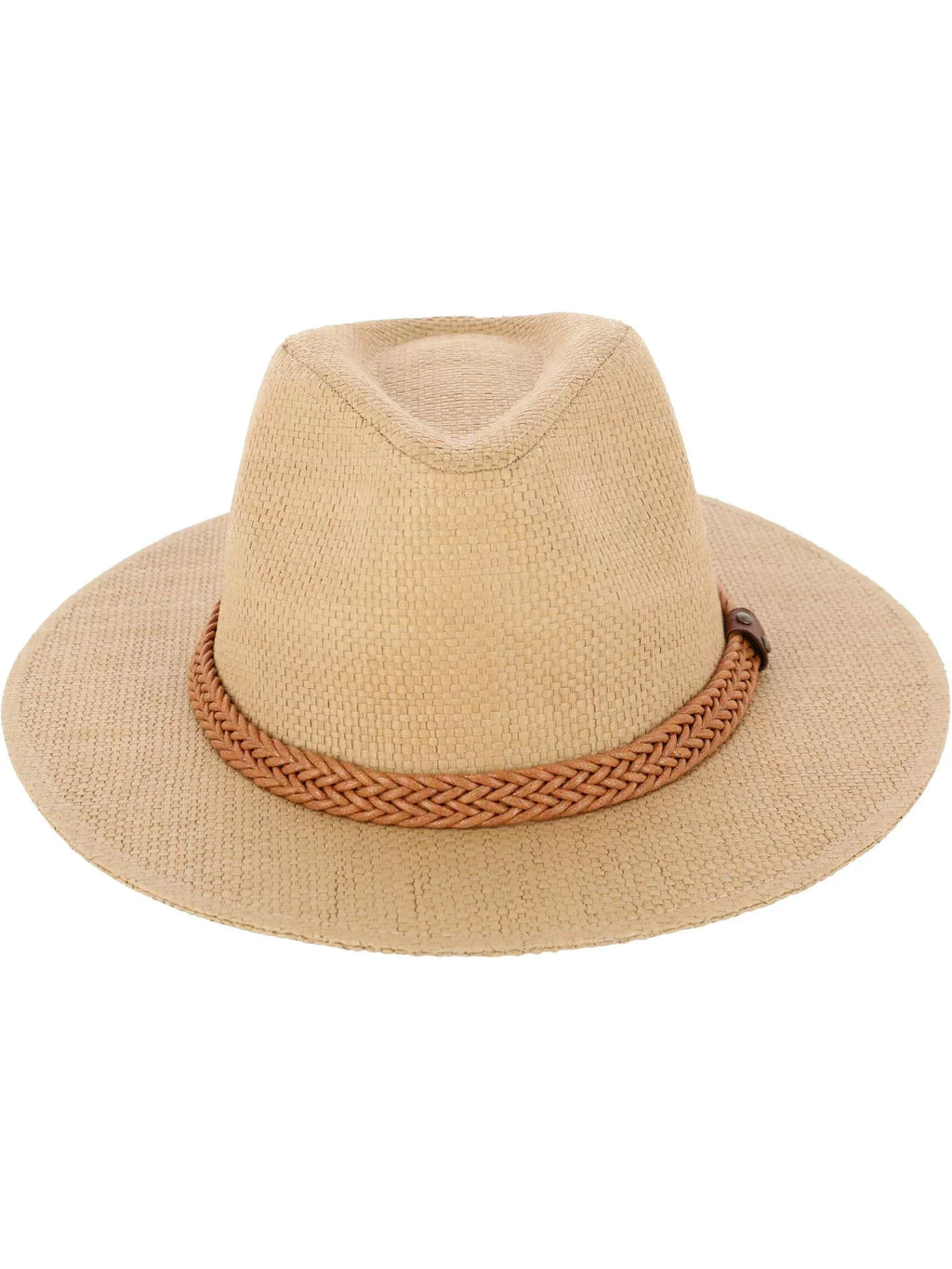 Epoch Hats Company  Panama Straw Fedora Hat with Faux Leather Band (Women)
