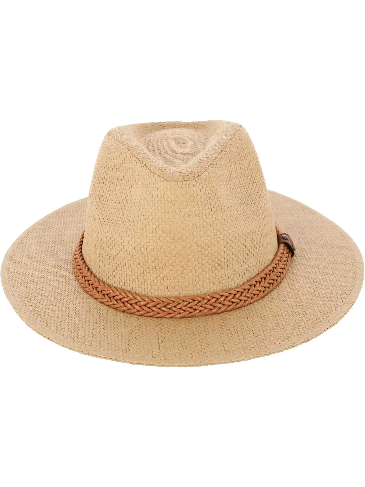 Epoch Hats Company  Panama Straw Fedora Hat with Faux Leather Band (Women)
