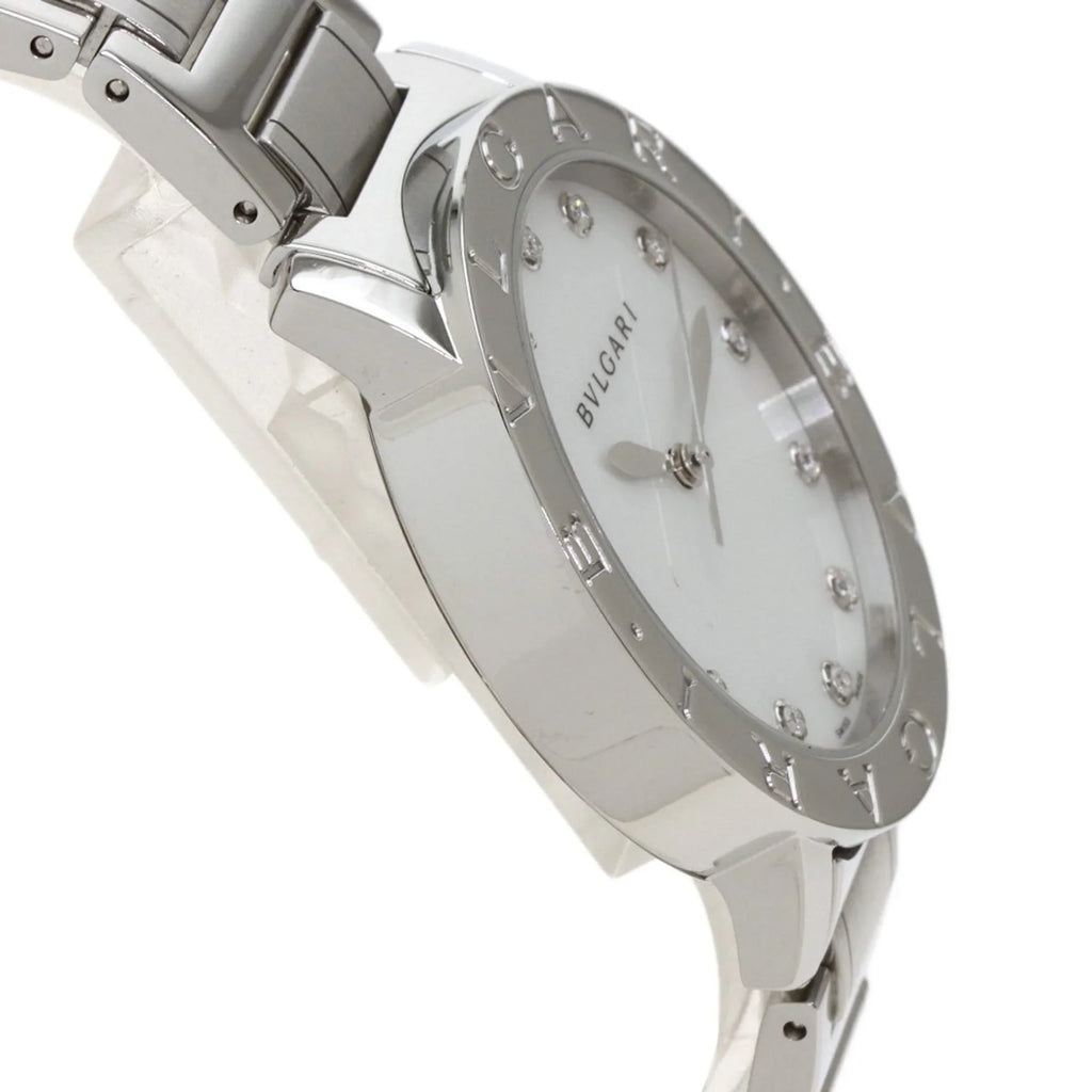 Pre-Owned Bulgari BB37S 12P Diamond Watch Stainless Steel/SS Men's BVLGARI (Good)