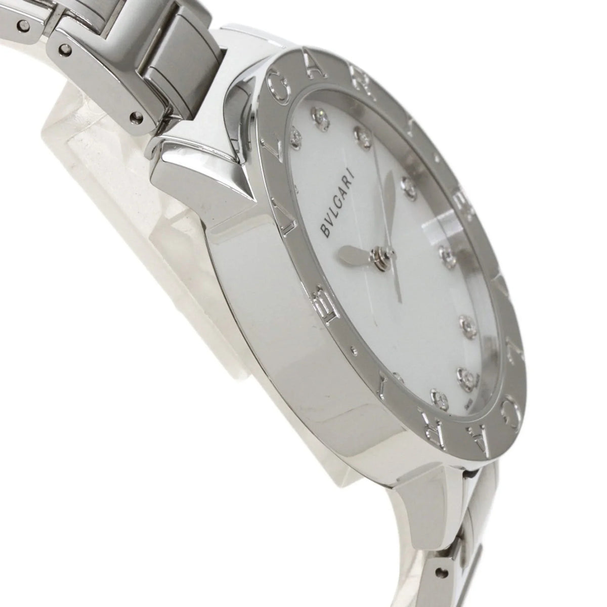 Pre-Owned Bulgari BB37S 12P Diamond Watch Stainless Steel/SS Men's BVLGARI (Good)