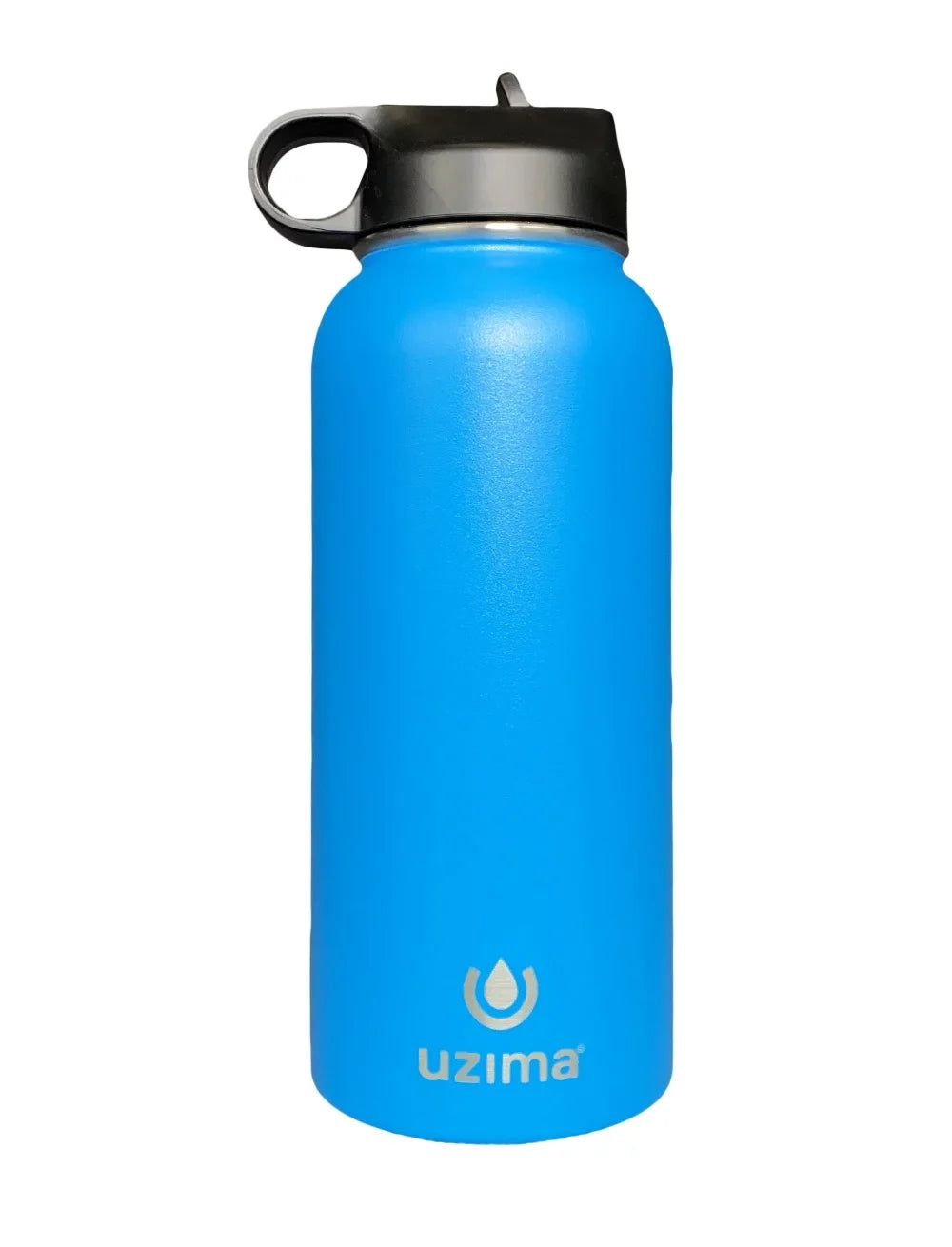 (Blue). Large 32oz Capacity with Double-Walled Stainless Steel Exterior. aqua Purification on the Go. Uzima - Z-Source Filtered liquid Bottle for Hiking, Backpacking, Camping, and Travel
